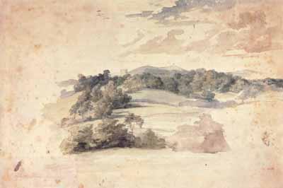 Anthony Van Dyck Hilly landscape with trees (mk03) oil painting picture